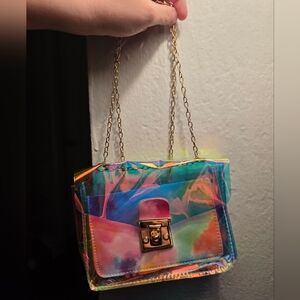Source Unknown Iridescent Multicolor Crossbody Bag